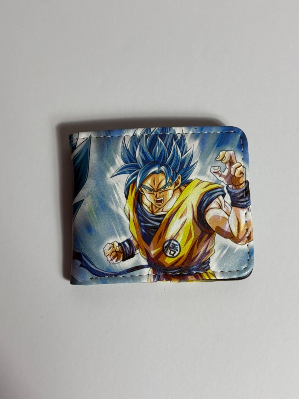 Dragonball Z Goku Faux Leather Wallet Blue Yellow Anime Money Holder 90s